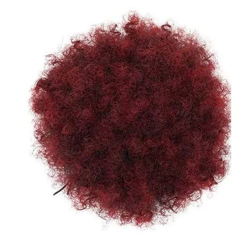 Queue De Cheval Afro Puff - Jhzhong - Rouge - Synthétique - Cordon De Serrage - Boucles Naturelles