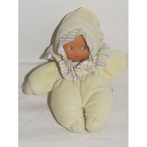 POUPEE COROLLE TISSU CHIFFON JAUNE GRELOT 22 cm