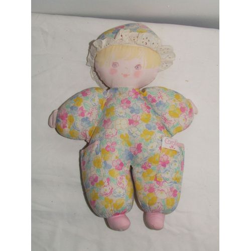 POUPEE COROLLE TISSU CHIFFON FLEURS ROSE JAUNE BLEU 30 cm