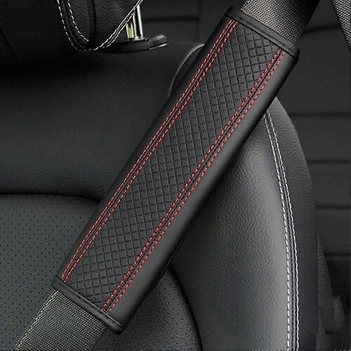 Siège D'auto Ceinture De Plaquettes De 2 Pcs Set Pour Jaguar S Type 2010-2025, La Ceinture Rembourrage De Capot Protecteur, De Style D'intérieur, Noir-Rouge