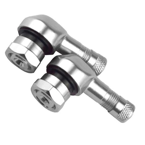 90 Degré Cnc En Aluminium Universel Moto Roue De Tiges De Soupape D'argent Usiné Cnc Pour La Moto, Roues