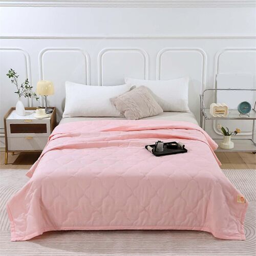 Refroidissement Couverture Avec le Refroidissement de la Fibre, Double Face Couette d'Été, Respirant Couverture, Machine-Machine, 80x90 Pouces, Rose
