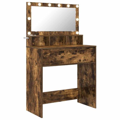 Vidaxl Tables De Maquillage Pour Chambre Chêne Fumé 80 X 39,6 X 135 Cm