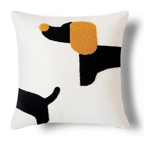 Chien Sur Le Thème De Canapé Coussins Options De Taille De La Housse En Polyester, Lavable En Machine Chien Décor