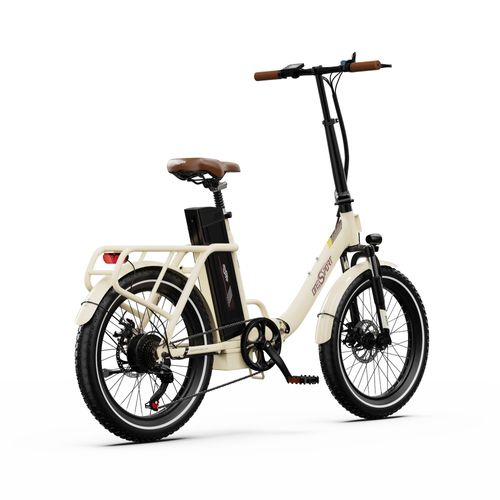 Vélo Électrique Pour Adulte Onesport Ot16-2, Moteur 250 W, Batterie 48 V 17 Ah, Vitesse Maximale 25 Km/H, Autonomie 120 Km, Pneus 20 Pouces, Système De Vitesses Shimano 7 Vitesses - Blanc