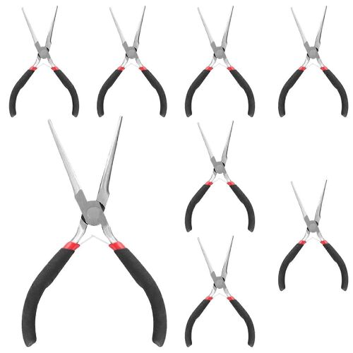 Pinces À Bec Effilé Set De 8 Pièces De 6 Pouces Avec Poignée Confort Pour La Fabrication De Bijoux De Fils De Coupe Et De Pliage Mini Pinces Artisanat