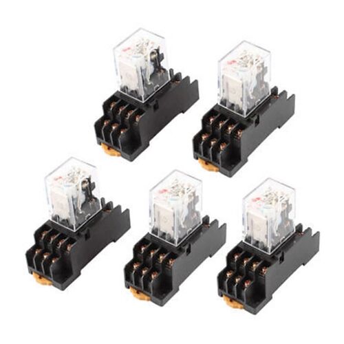 AC110/120V Relais 4PDT 14 Broches de la LED Rouge Relais de Puissance Avec la Prise De 5-Pack