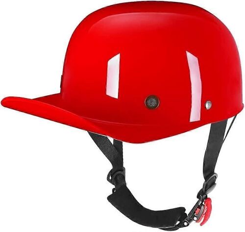 Moto De Casquette De Baseball De Style Allemand - Unisexe Casque Dot Vintage Demi-Coquille Pour Cruiser Cyclomoteur, Taille L 58-60cm