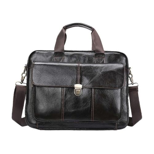 Les hommes de la Mallette Portable de 14 Pouces Sac en Cuir Véritable, Bureau d'Affaires Fourre-tout, Sac de Document