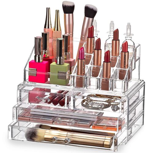 Claire De Maquillage Organisateur Pour Des Cosmétiques Et Des Bijoux Titulaire De La Vanité De Stockage Avec Plusieurs Compartiments