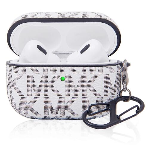 AirPods Pro 2 Cas en Cuir de Protection Intégrale Avec le Keychain de LED de la face Avant Blanc Visible