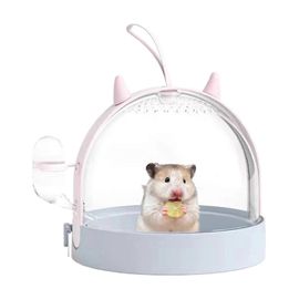 Hamster Transporteur À 180 Degrés Sur Le Côté De La Porte Tournante Portable Cage Pour Gerbille Souris, Hérissons Violet Voyages