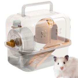 Hamster Voyage Transporteur Avec Cage Transparente Cas, Portable Cage Pour Hamsters Et Les Hérissons, Orange