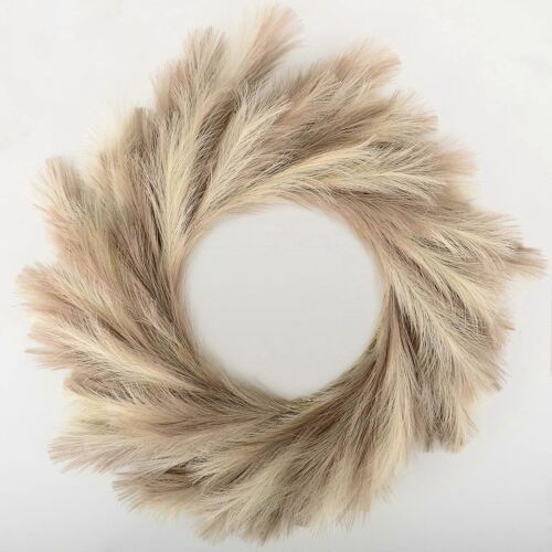 Fausse Herbe de Pampa Couronne pour la Porte Avant Bobo Décoration Murale 27 Pouces