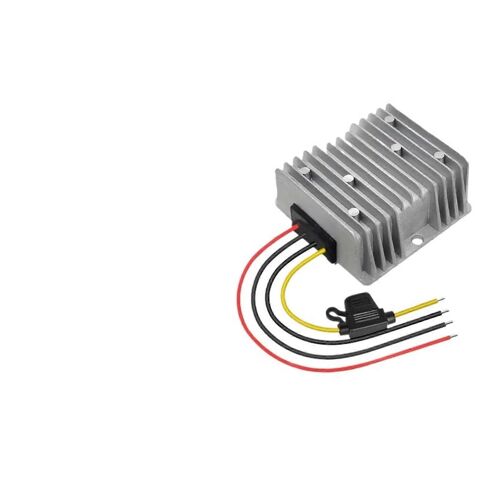 1pcs Mat Finition en Métal DC Convertisseur de Tension, 12V 20A avec Fusible Borne du Fil, Filaire Alimentation, Accepte-Dessous 50V