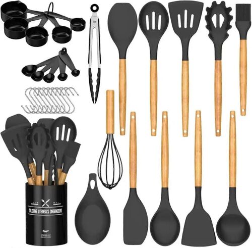 34 Pièces D'ustensiles De Cuisine Set Non-Toxique, Non-Adhésif Résistant À La Chaleur Pour La Cuisson Et La Friture