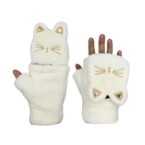 Femmes Gants Chaud Doux Doux Mignon De Bande Dessinée En Peluche En Peluche Peut Être Converti