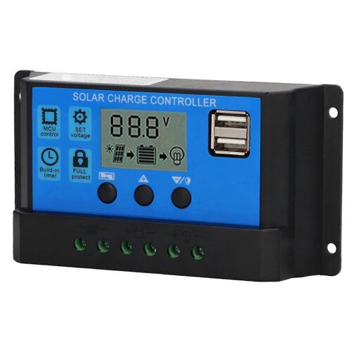 12V 24V RPanel Contrôleur avec Écran LCD et Double USB (70A)