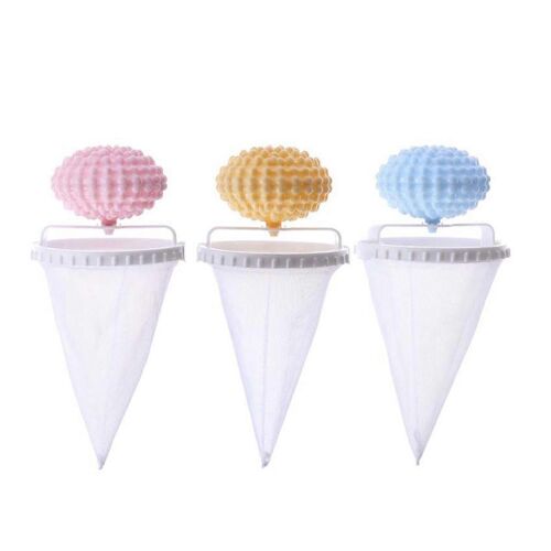 3pieces Vêtements de Nettoyage Accessoires ConcaveConvex Pour un Nettoyage Efficace PP Objet Flottant Net Sac de Filtre