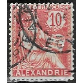 Egypte, Bureau Français D'Alexandrie 1902, Beau Timbre Yvert 24, Type Mouchon 10c. Rouge Libellé Alexandrie, Oblitéré, Tbe