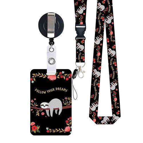 Porte-Carte D'identité Paresseux Avec Enrouleur De Badge Rétractable Model 1