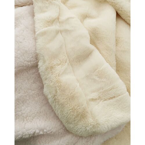 Couverture Plaid Xl Doublée Imitation ''lapin'' Off White 220x240