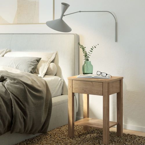 Table De Chevet En Chêne Massif, Finition Mate