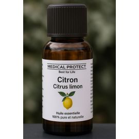 Huile Essentielle De Citron - Citrus Limonum - 30 Ml - Compte Gouttes Et Sécurité Enfants 
