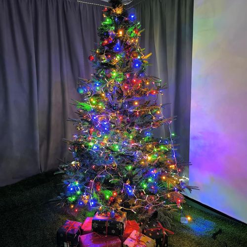 Jgd-Guirlande Lumineuse Sapin De Noel,20m 200 Led Lumières De Noël Intérieur Et Extérieure Électrique Avec Télécommande 8 Modes Minuterie Etanche Fil Lumineux Décoration Chambre(Multicolore)