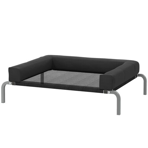 Transat Pour Animaux - Lit Pour Chien - Lit À Pieds Pour Chien Avec Contour Coussin Dim. 90 X 65 X 30 Cm - Noir