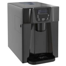 Machine à glaçons distributeur d'eau 2 en 1 - 130W 3L 12Kg/24H - réservoir glace 0,6 Kg - PP noir