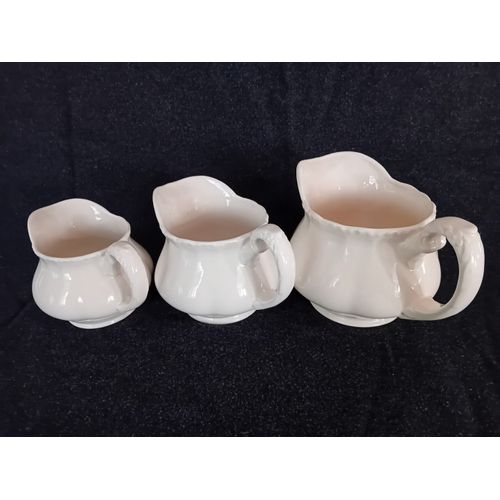 Ensemble Vintage De 3 Pichets En Faïence Anglaise W. H. Grindley