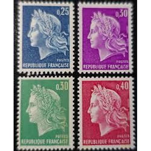 Type Marianne De Cheffer Série Complète Année 1967 N° 1535 1536 1536a 1536b Yvert Et Tellier Luxe