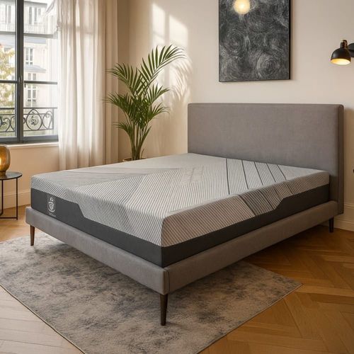 Matelas déhoussable à ressorts ensachés avec surmatelas 200x200 cm