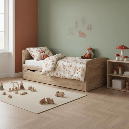 Lit gigogne en bois massif 90 x 190 cm brut à peindre