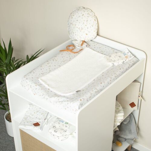 Housse Matelas À Langer Bébé + Tapis Bambou 70x50 Cm