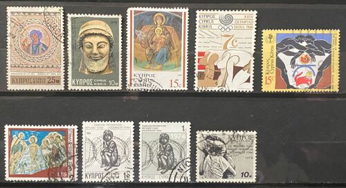 Lot De 9 Timbres Oblitérés Chypre