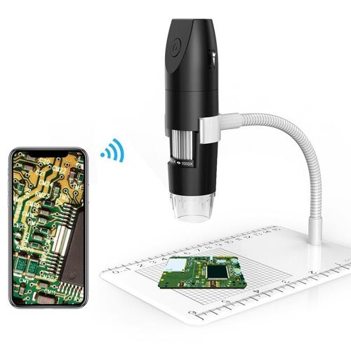 Microscope Wifi USB 50-1000X Pour Android iOS Windows MacOS Photos Vidéos Noir YONIS