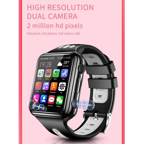 Montre Téléphone 1.54" 1 Go + 8 Go Montre Android 4G Bluetooth WiFi Rose Blanche YONIS
