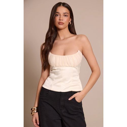 Femme Corset Bustier Crème À Buste En Mousseline De Soie | Taille 32