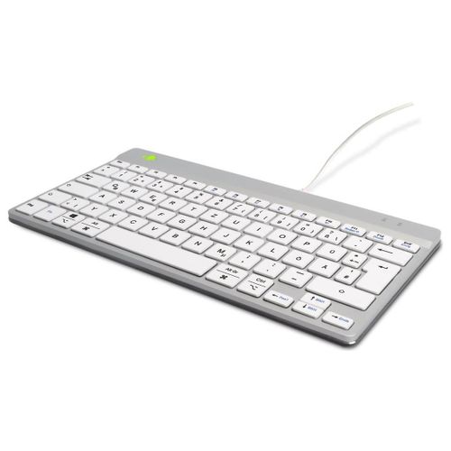 R-Go Compact Break - Clavier - avec indicateur de rupture intégré - USB-C - QWERTZ - Allemand - blanc