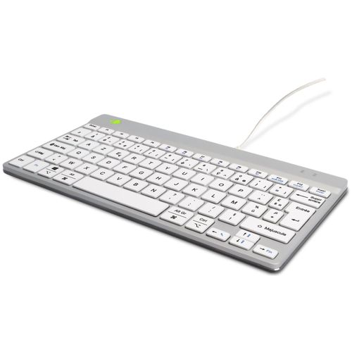 R-Go Compact Break - Clavier - avec indicateur de rupture intégré - USB-C - AZERTY - Français - blanc