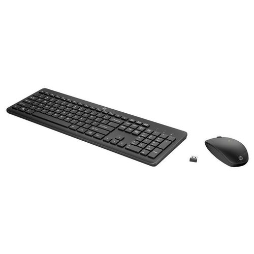 HP 235 - Ensemble clavier et souris - disposition à 3 zones, déplacement de touche à faible profil - full size - sans fil - 2.4 GHz - Français - noir - Smart Buy