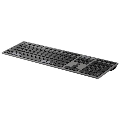 HP 725 - Clavier - multi-appareils, rechargeable, alimenté par SuperCapacitor - full size - sans fil - 2.4 GHz, Bluetooth - Français - noir tombée de nuit