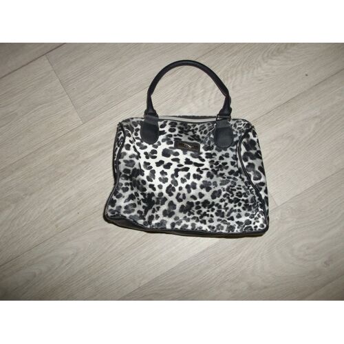 Sac à main POTIRON PARIS simili cuir "léopard" noir et blanc TBE