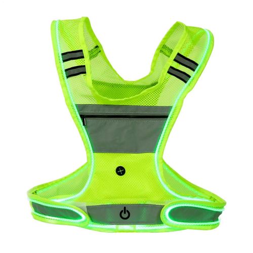 La Lumière Led De La Course À Pied Gilet Réfléchissant, Gilet De Sécurité, Rechargeable Par Usb Visibilité Jogging Ceinture