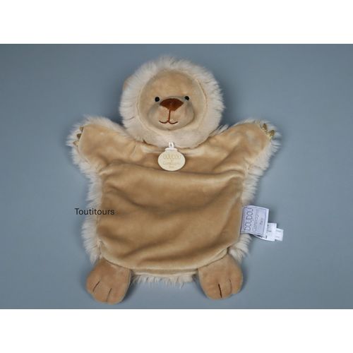 Doudou lion beige marionnette Doudou et Compagnie