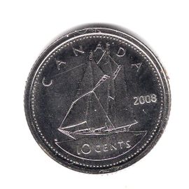 Canada Piece De 10 Cents 2008 Acier Plaque Nickel Ref Km 492 Superbe