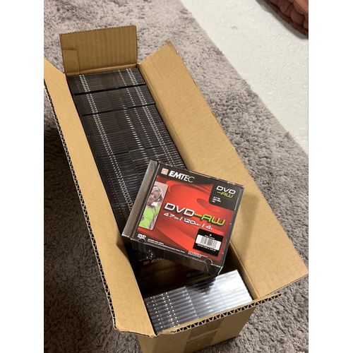 Emtec DVD-RW pack de 10x 10 pièces boîtier Crystal 4,7Gb 120min 4x