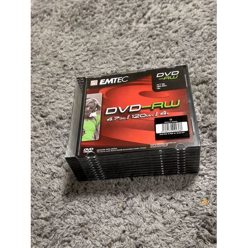Dvd-rw Emtec pack de dix en boîtier Crystal 120 min 4x 4.7Gb